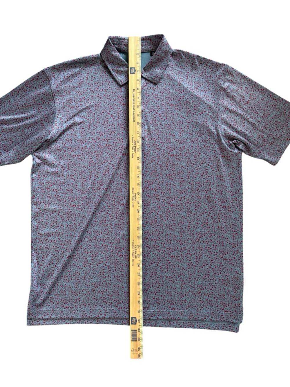 Dunning Golf Polo Shirt Mens XL Blue Red Pattern Performance Stretch NWOT - Picture 6 of 6